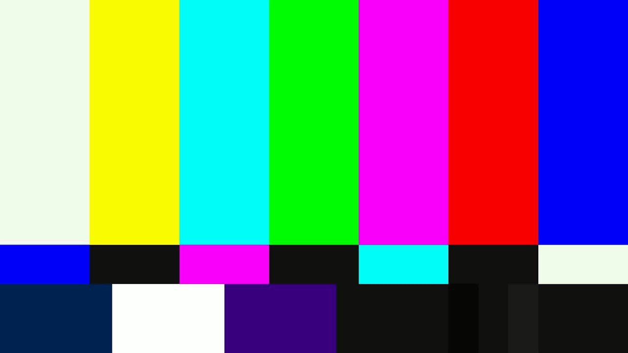 SMPTE Television Color Test Calibration Bars and 1Khz Sine Wave For 12 Hours