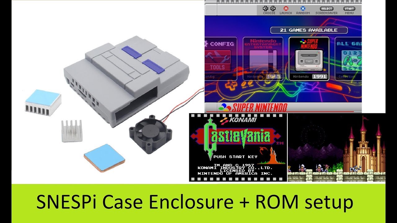 SNESPi NESPi Case Enclosure + Cooling Fan + 3pcs Heatsink For Raspberry Pi from Banggood.com