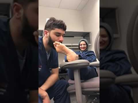 Sniffing His Cute Hijab Friend’s Soles