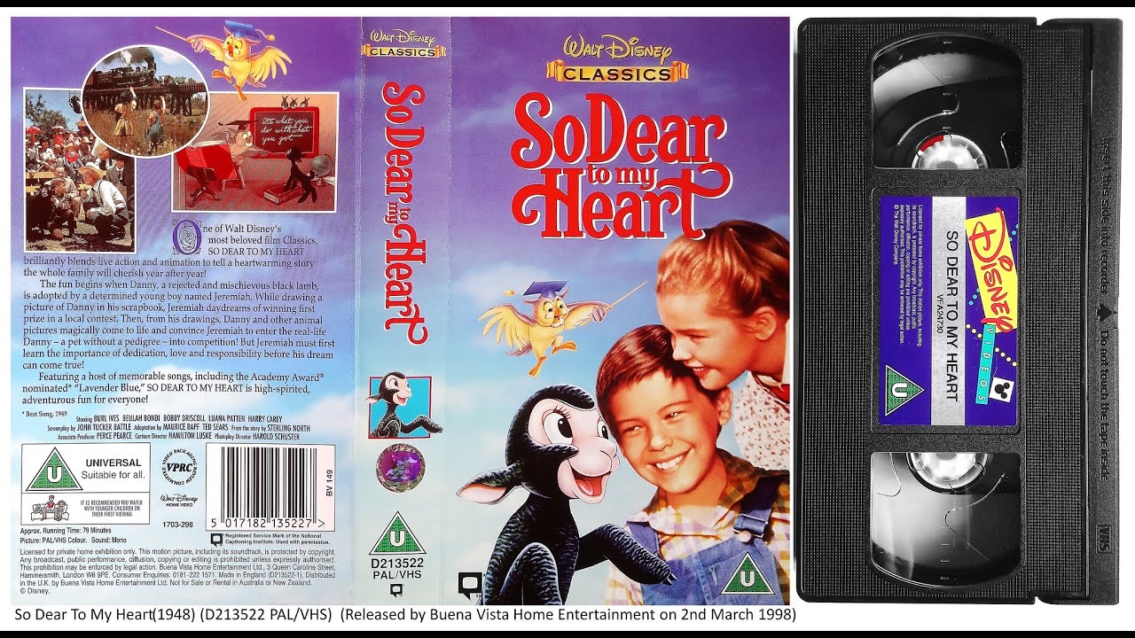So Dear To My Heart (2nd March 1998) UK VHS