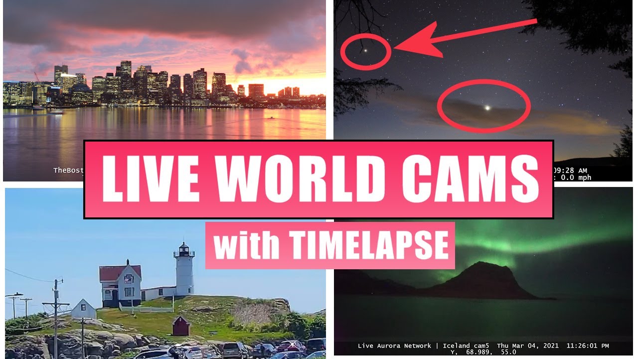 So many LIVE World Cameras, Relaxing Music, Map, Daily Timelapse, Armchair Travel