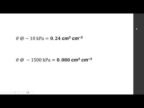 Soil water retention - example calculations