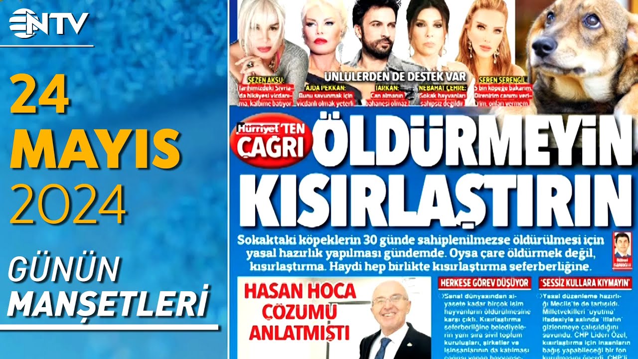 Sokak Hayvanlarının Uyutulması Önerisine Ünlü İsimlerden Tepki! | Gazete Manşetleri - 24 Mayıs 2024