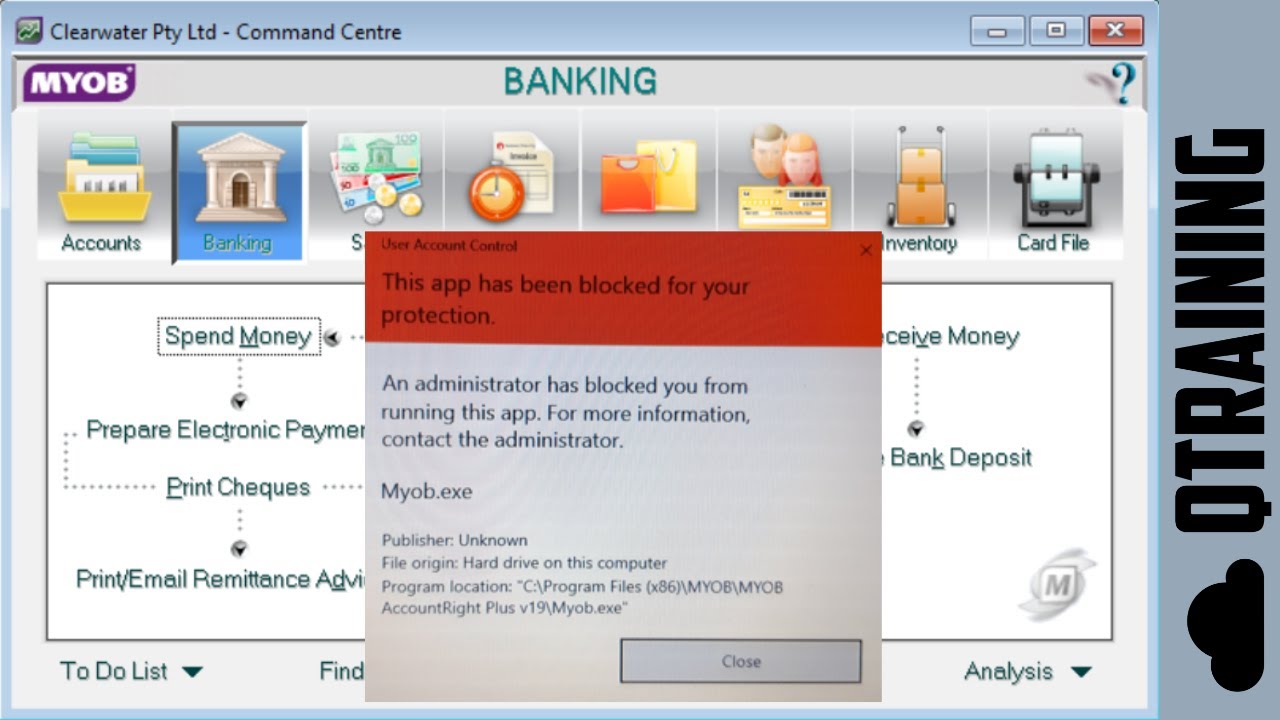 Solution | MYOB - This App has been blocked for your protection