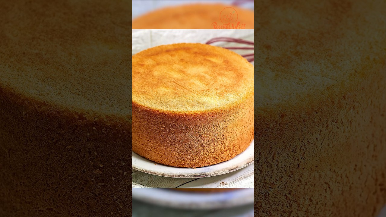 SOMENTE 3 INGREDIENTES É FEITO ESSE BOLO PÃO DE LÓ PROFISSIONAL PERFEITO PARA QUALQUER TORTA