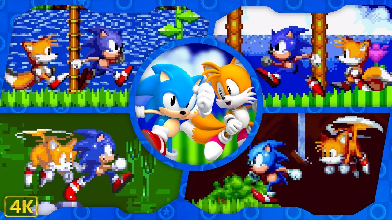 Sonic 1, CD, 2, 3, Knuckles & Mania ⁴ᴷ Full Playthroughs (100% All Emeralds, Sonic & Tails gameplay)