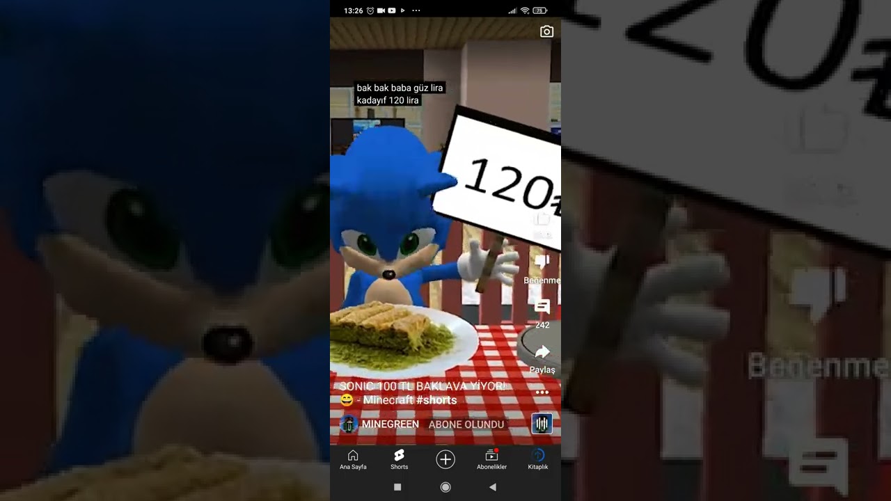 Sonic 100 TL baklava yiyor