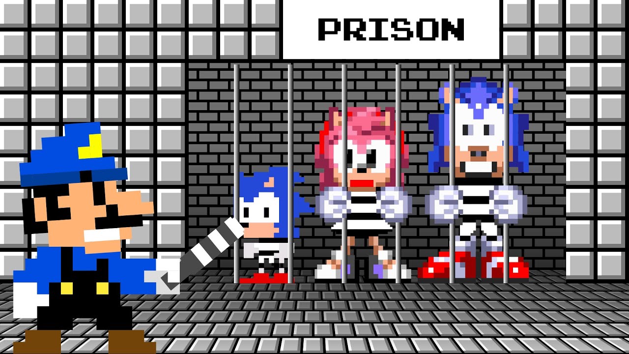 Sonic Family's Prison Run Story vs Mario Police | Game Animation