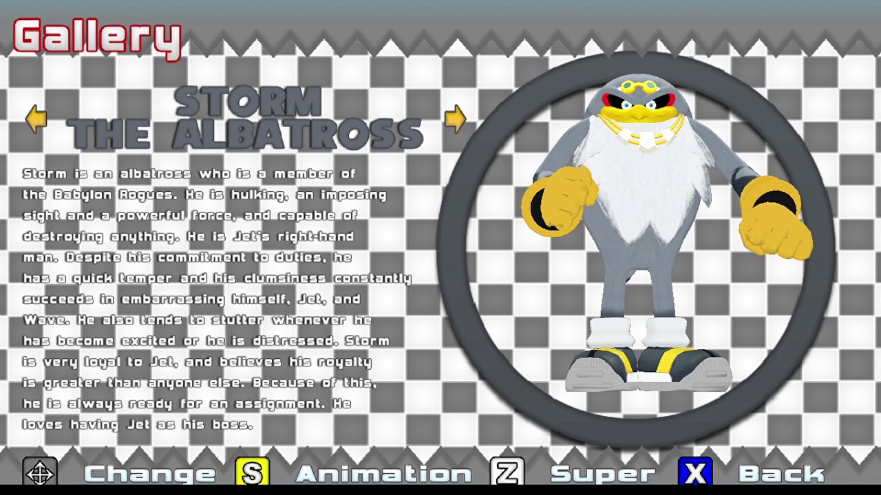 Sonic World R10 character gallery