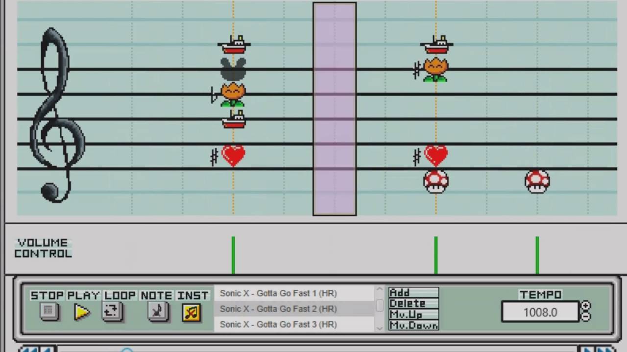 Sonic X - Gotta Go Fast on Super Mario Paint (v1.0.1)