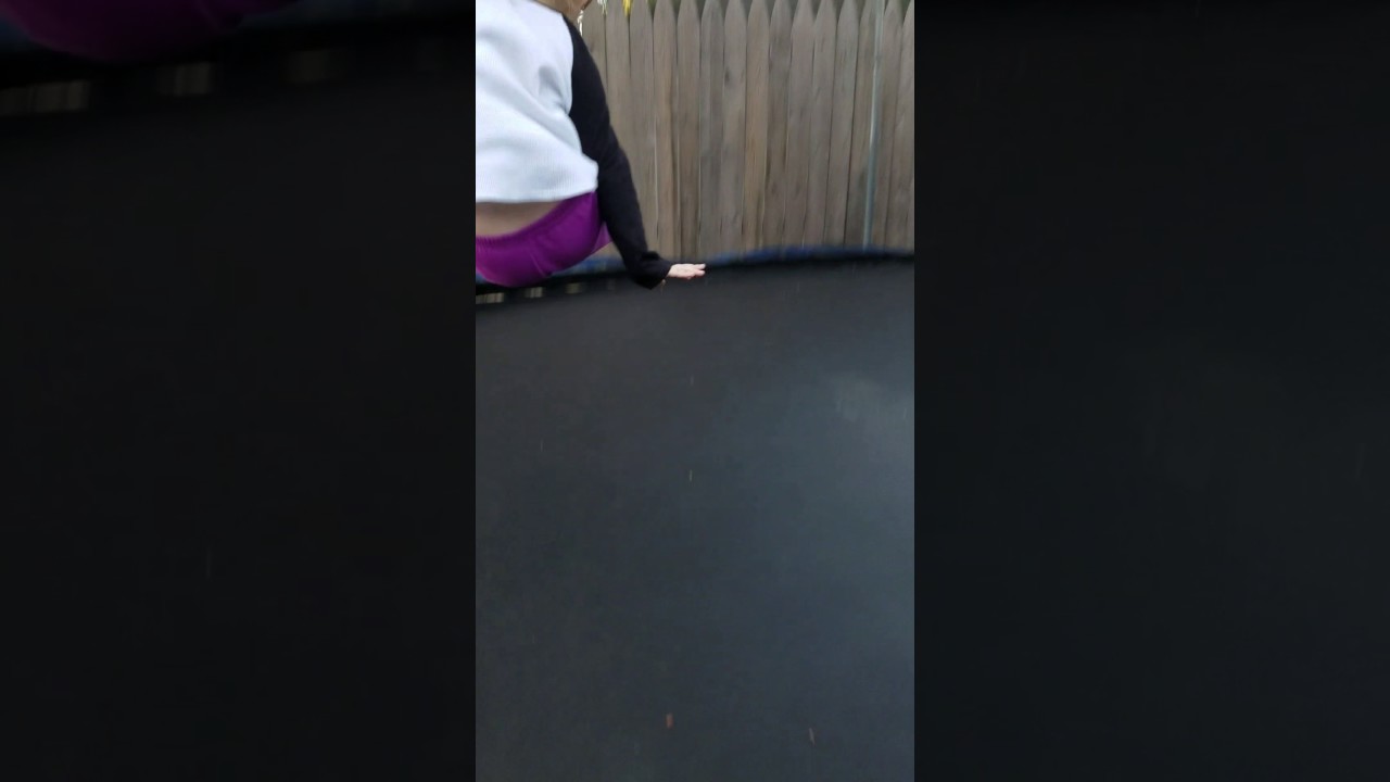 Sophia practicing Gymnastics on our trampoline 3 years old