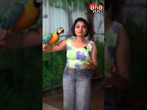 Soundharya Murali with Macaw Bird