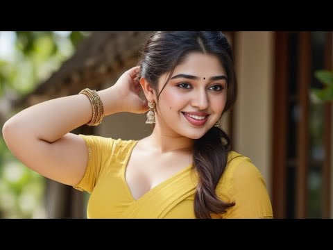 South Indian Actress Krithi's Stunning Saree Photoshoot in a Beautiful Village Setting 🌿 | Ai Art
