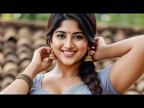 South Indian Actress Megha Akash's Stunning Saree Photoshoot in a Beautiful Village Setting 🌿|Ai Art