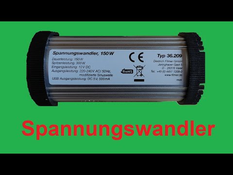 Spannungswandler Inverter 12 Volt in 230 Volt Mobiler Strom Test Deutsch Camping USB Wechselrichter
