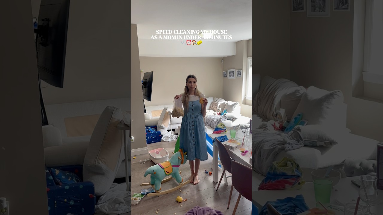 Speed Clean My House With Me In Under 45 Minutes🏠🫧 #cleaning #shorts #cleaningmotivation #mom #fyp