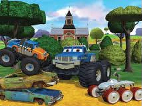 Speedy race ☆ The Mighty Monster Trucks and Meteor (movie is shocking village east on animation)