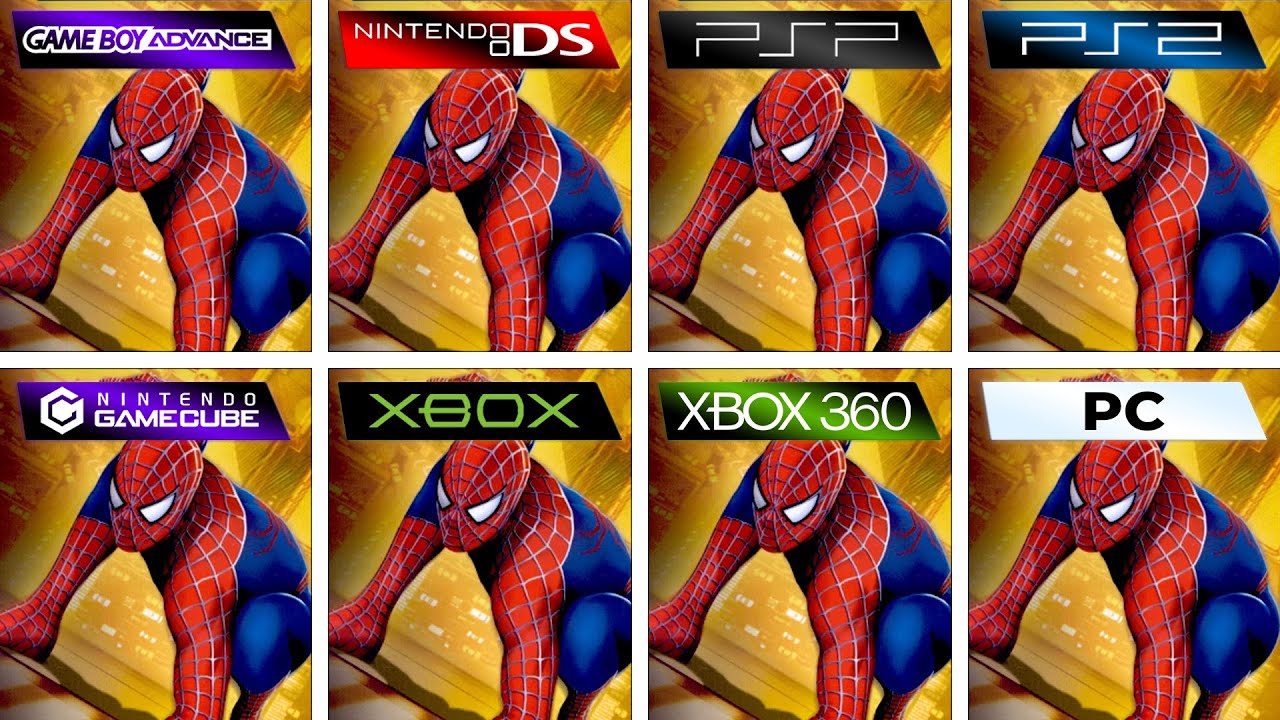 Spider-Man 2 (2004) GBA vs DS vs PSP vs PS2 vs GameCube vs XBOX vs XBOX 360 vs PC (Full Comparison)