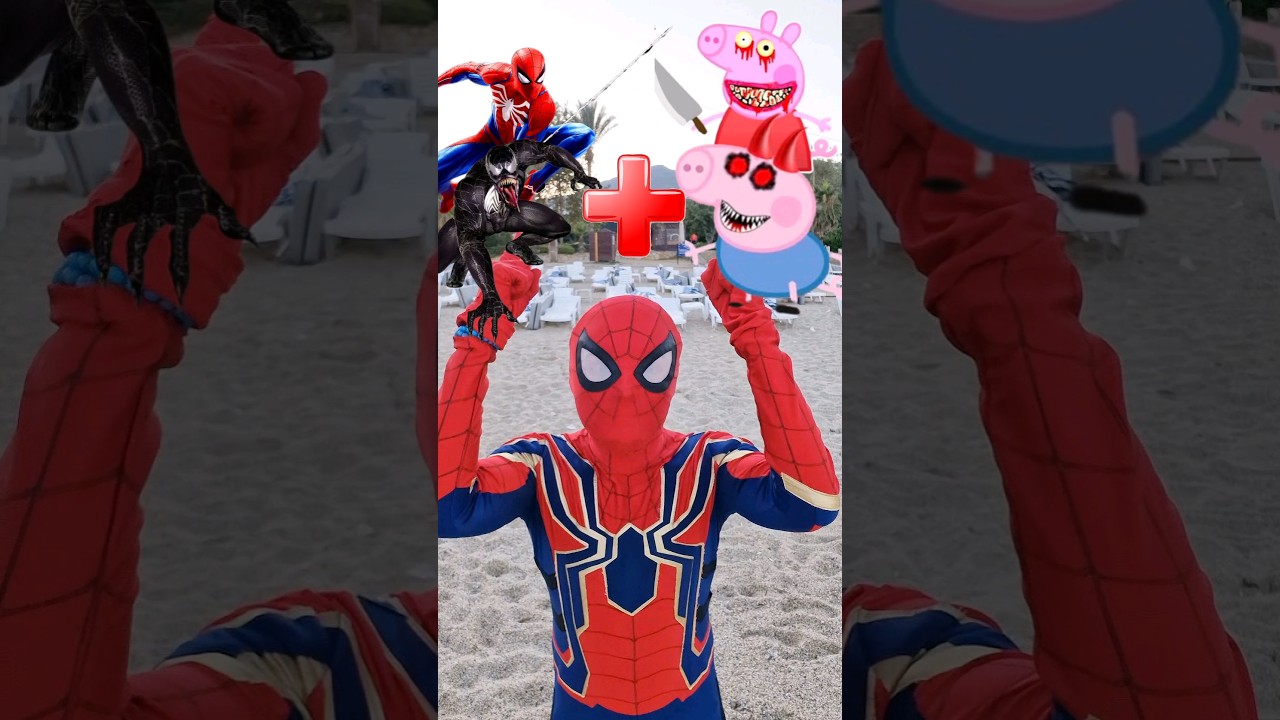 Spiderman and Venom + Peppa Pig and George EXE = Marvel Animation #spiderman #marvel #peppapig