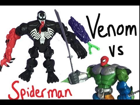 Spiderman vs Venom + Venom Mashers Unboxing (stop motion clip ...