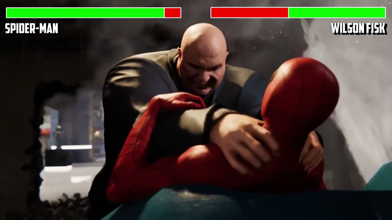 Spider-Man vs. Wilson Fisk with healthbars