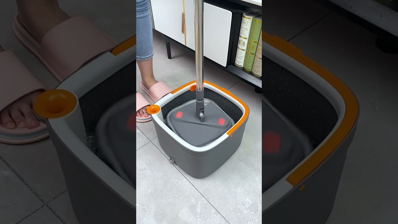 Spin Mop with Separate Clean and Dirty Water Buckets😄#shorts #mop #spinmop #homecleaning #household