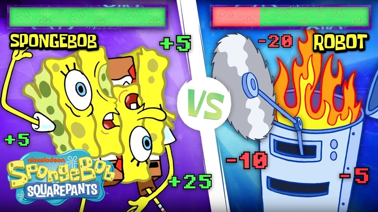 SpongeBob & Patrick Battle the Robots 🤖 | SpongeBob Squareoff