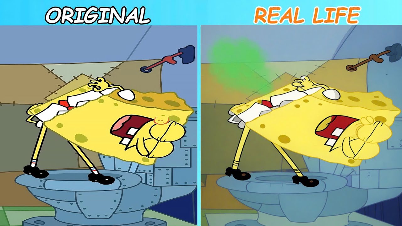 Spongebob Fart | SpongeBob Original vs Real life | SpongeBob Animation #animation #spongebob