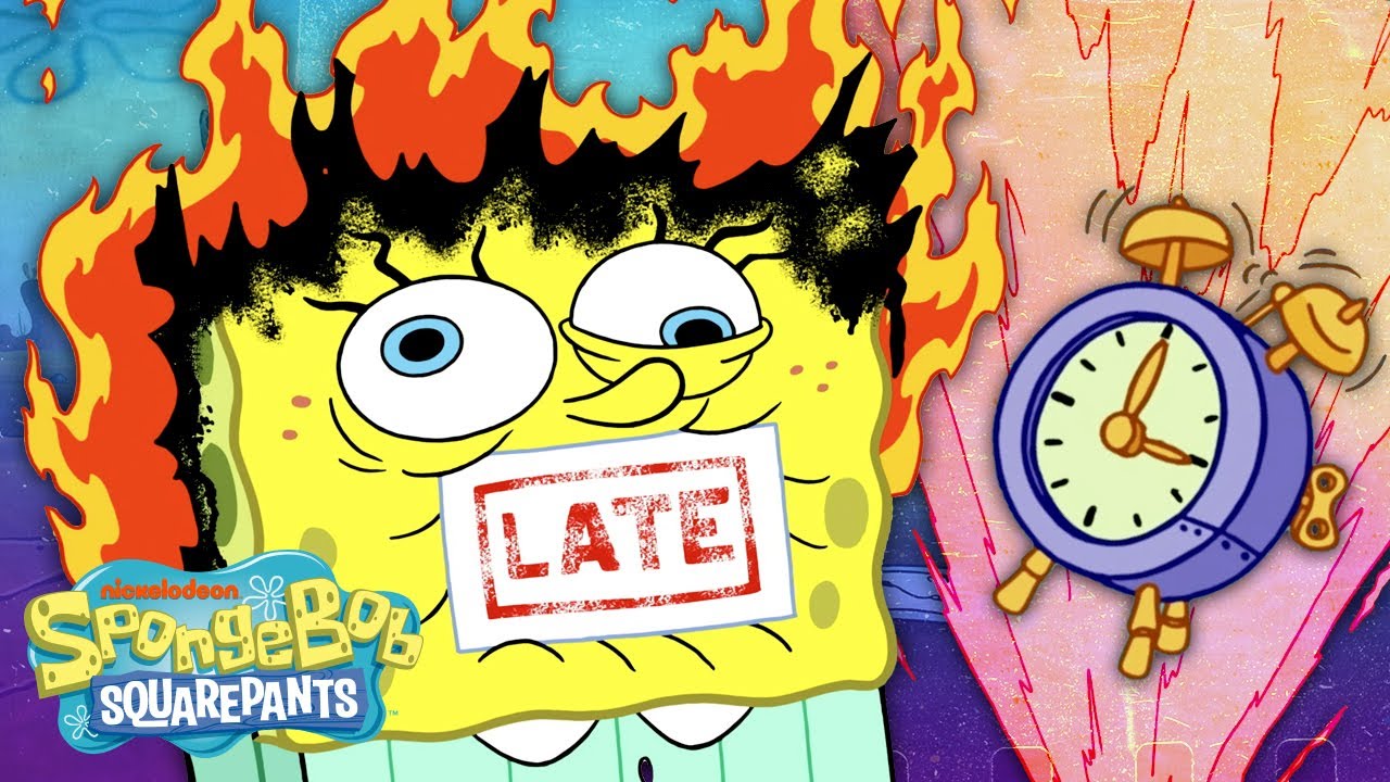 SpongeBob's Broken Alarm Clock ⏰ Full Scene 
