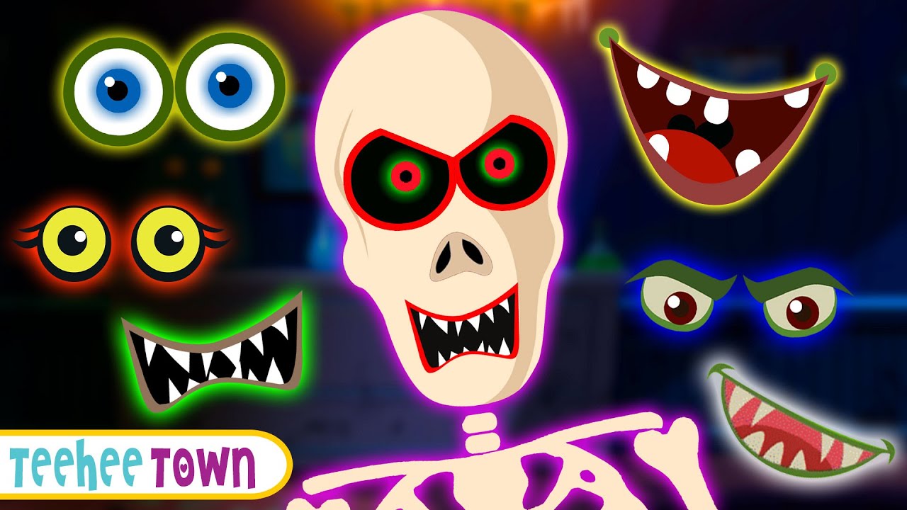 Spooky Skeletons Missing Face Song + More Kids Songs And Nursery Rhymes | Teehee Town