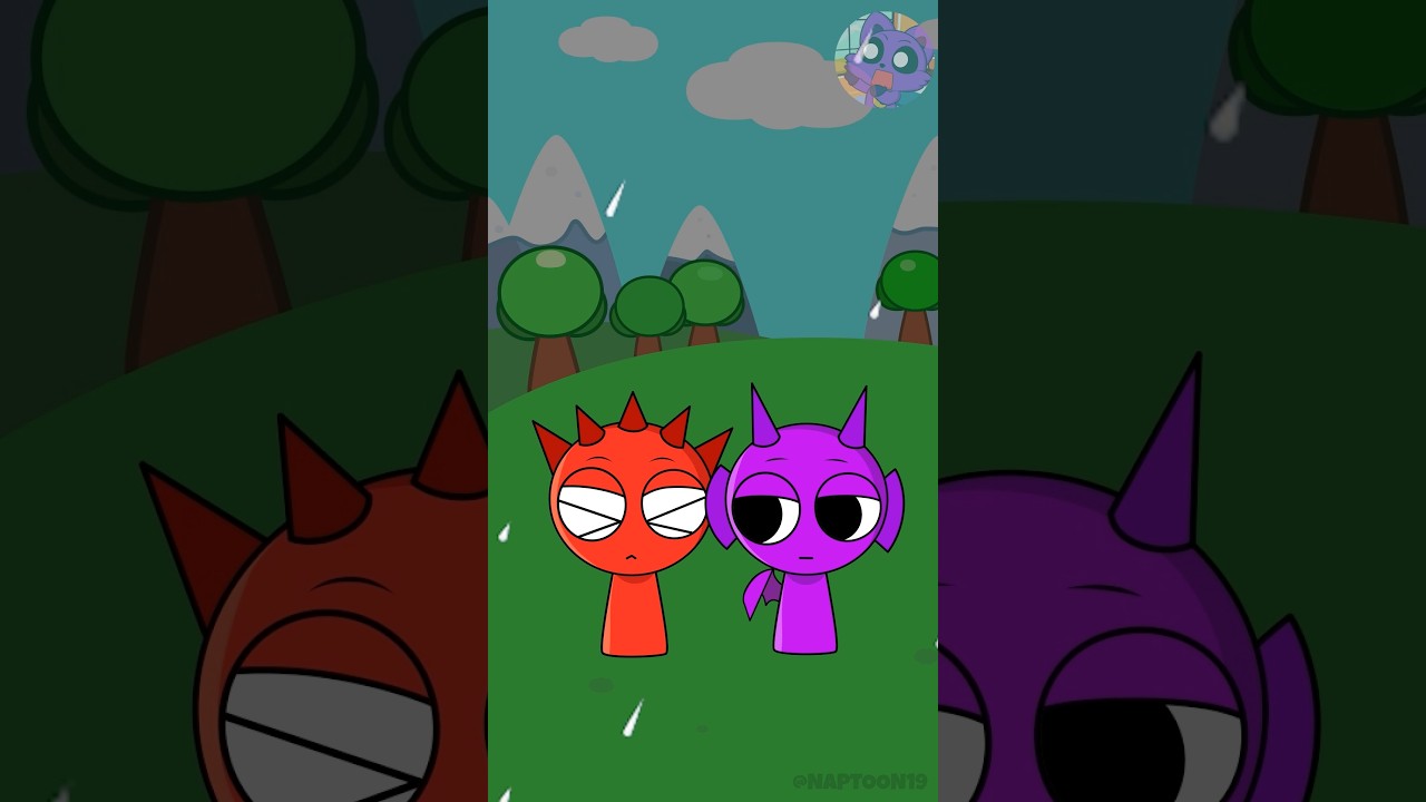 Sprunki Durple first meet Raddy (before phase 2) #sprunki #shorts #animation