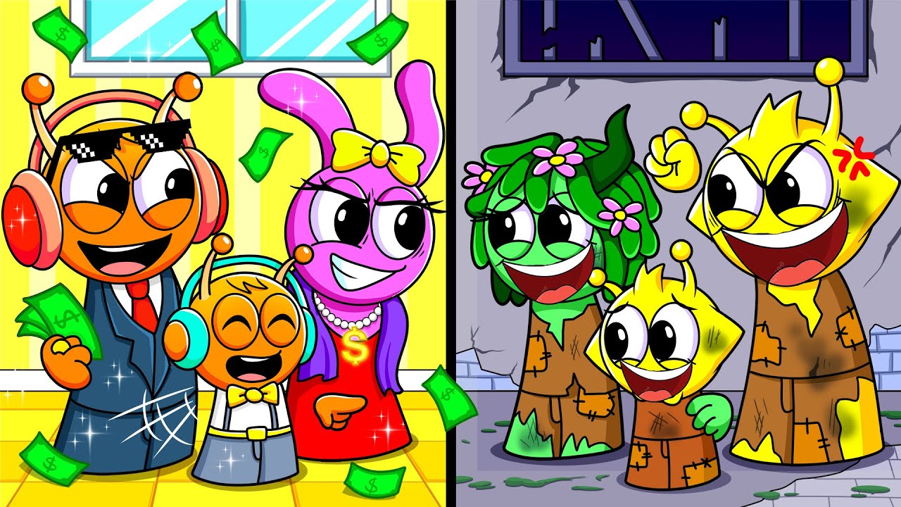 Sprunki Family Rich vs Family Poor!!! - Simon Baby is So Sad... | Incredibox Sprunki Animation