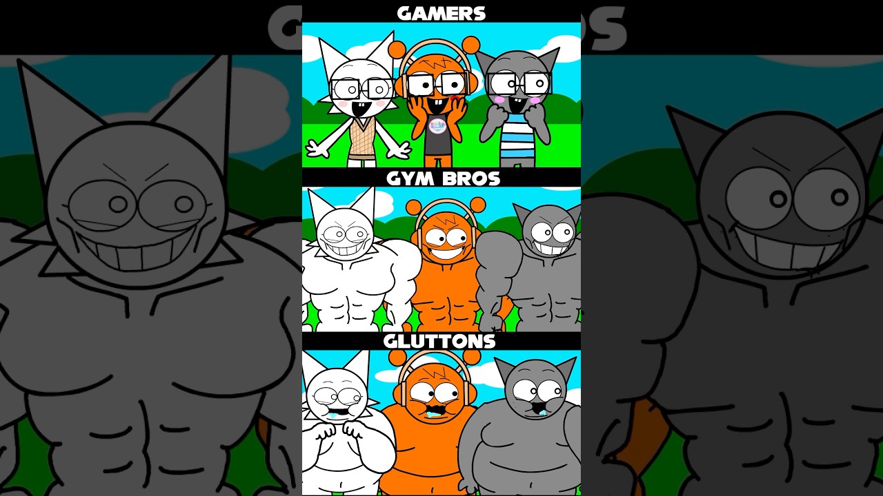 #sprunki #gymbro #nerf #fat #wenda #gray #oren #animation