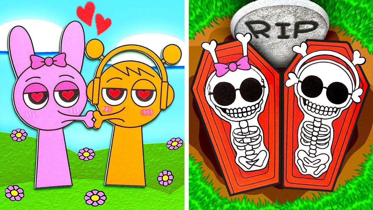 Sprunki In Love ❤️ Incredibox Couples From Born To Death *Paper DIY Crafts*