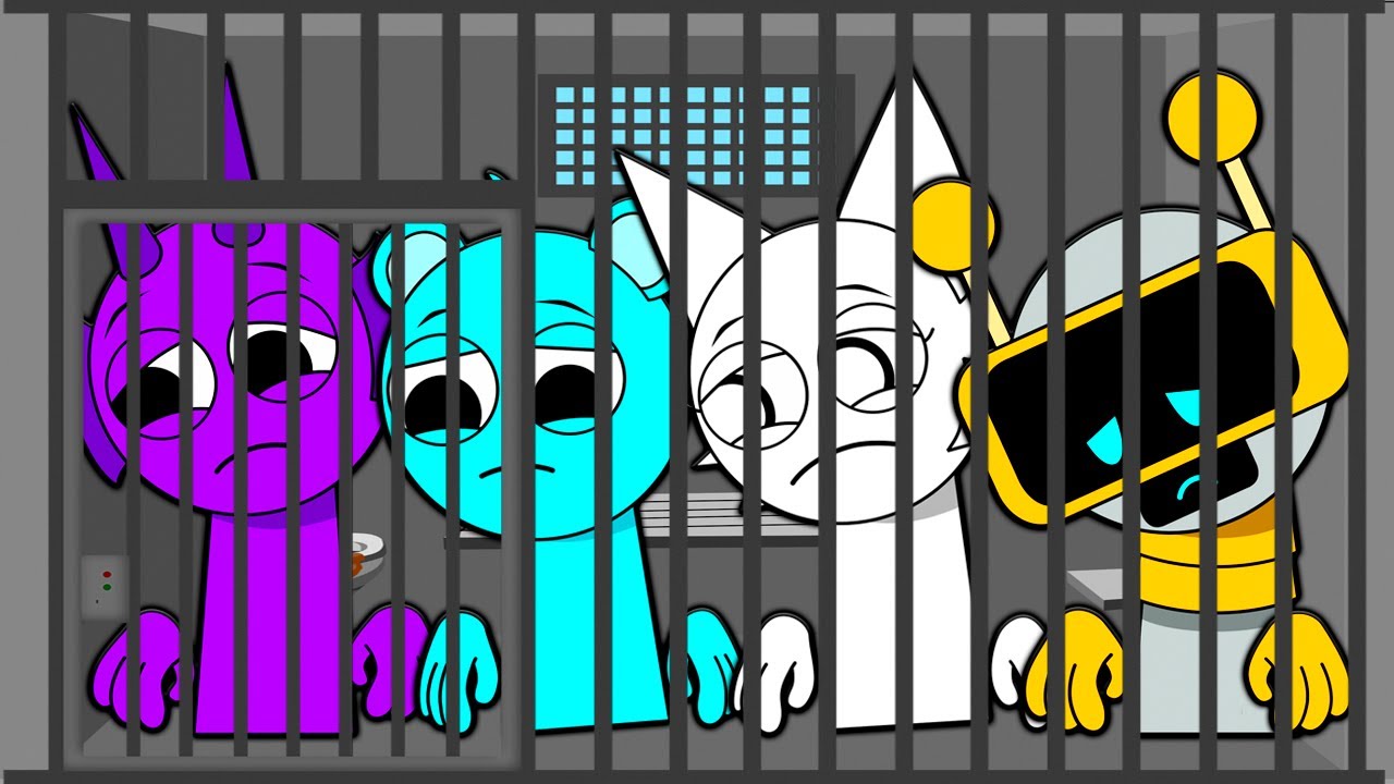 SPRUNKI IN PRISON! SAD JAIL STORY SKY DURPLE WENDA FUN BOT INCREDIBOX SPRUNKI Cartoon Animation