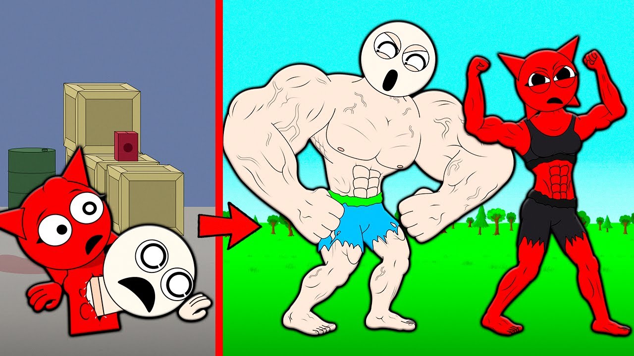 SPRUNKI MROONA & WYRUM BECAME THE STRONGEST & MUSCULAR! INCREDIBOX SPRUNKI Cartoon Animation