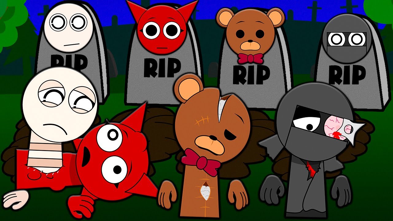 SPRUNKI OC R.I.P SAD STORY! MROONA WYRUM MR.BEAR NINJA INCREDIBOX SPRUNKI Cartoon Animation