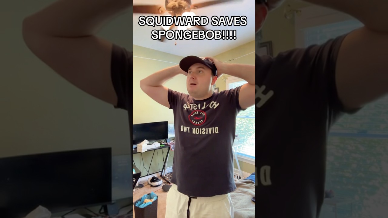 SQUIDWARD SAVED SPONGEBOB FROM MR KRABS! #youtubeshorts #comedy #tal_on #mrkrabs #squidward