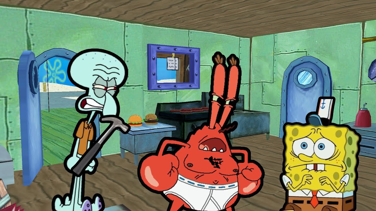 SQUIDWARD SAVES SPONGEBOB FROM MR KRABS!