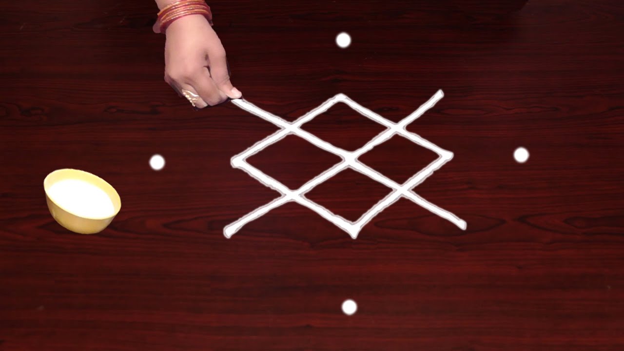 Sravana Masam Muggulu and Simple Rangoli With 5X1 Dots | Rangoli Latest Designs