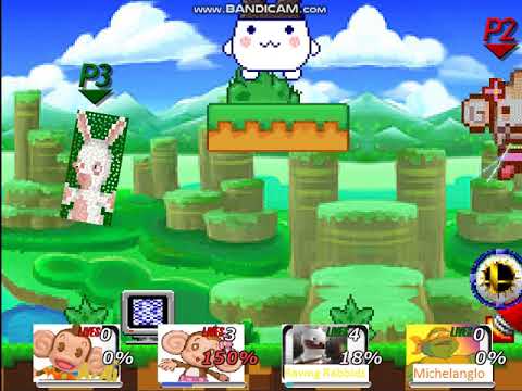 SSB Crusade 0.8.4: AiAi & MeeMee Vs Raving Rabbid and Michelangelo