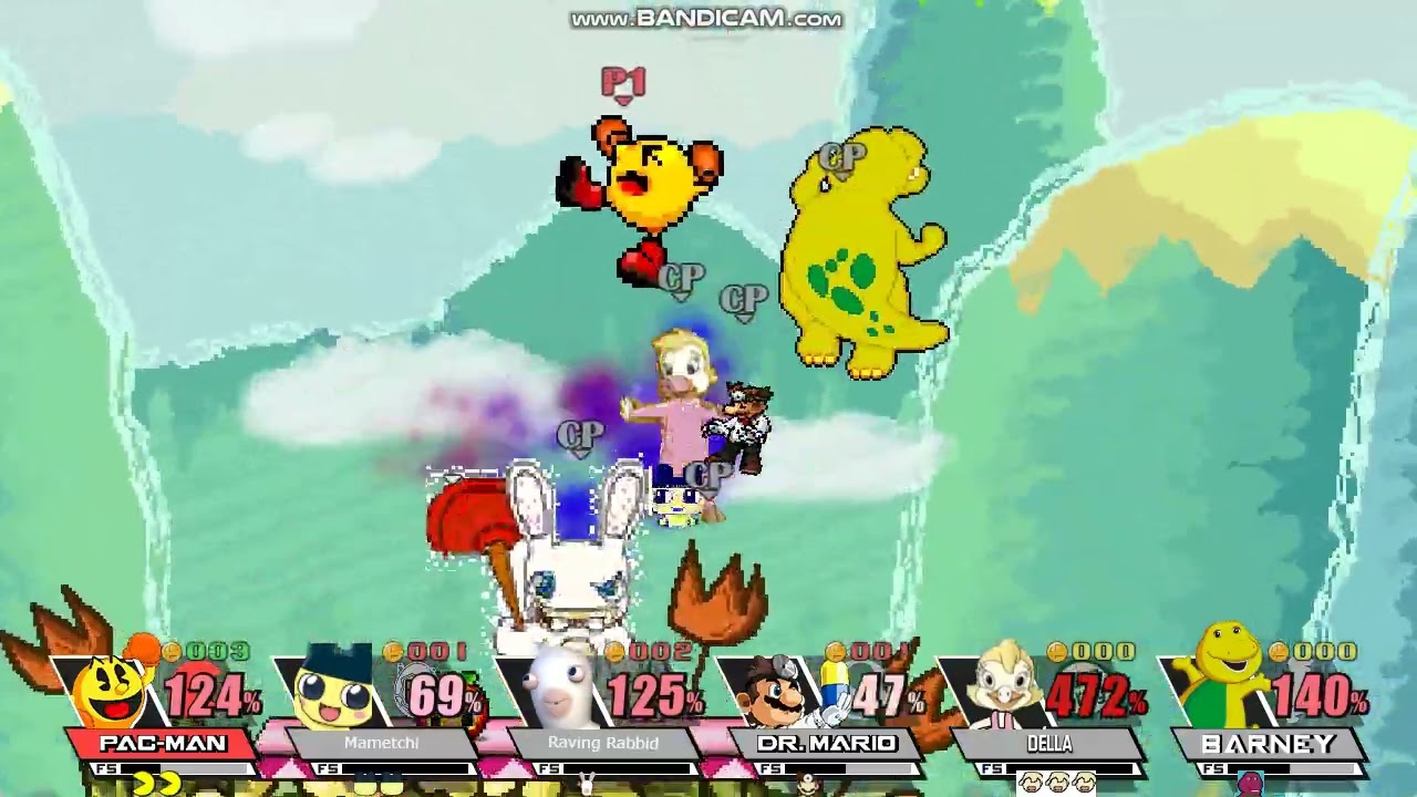 SSBC Version 9.4: Pac-Man Vs Mametchi Vs Rabbid Vs Dr. Mario Vs Della Vs Barney