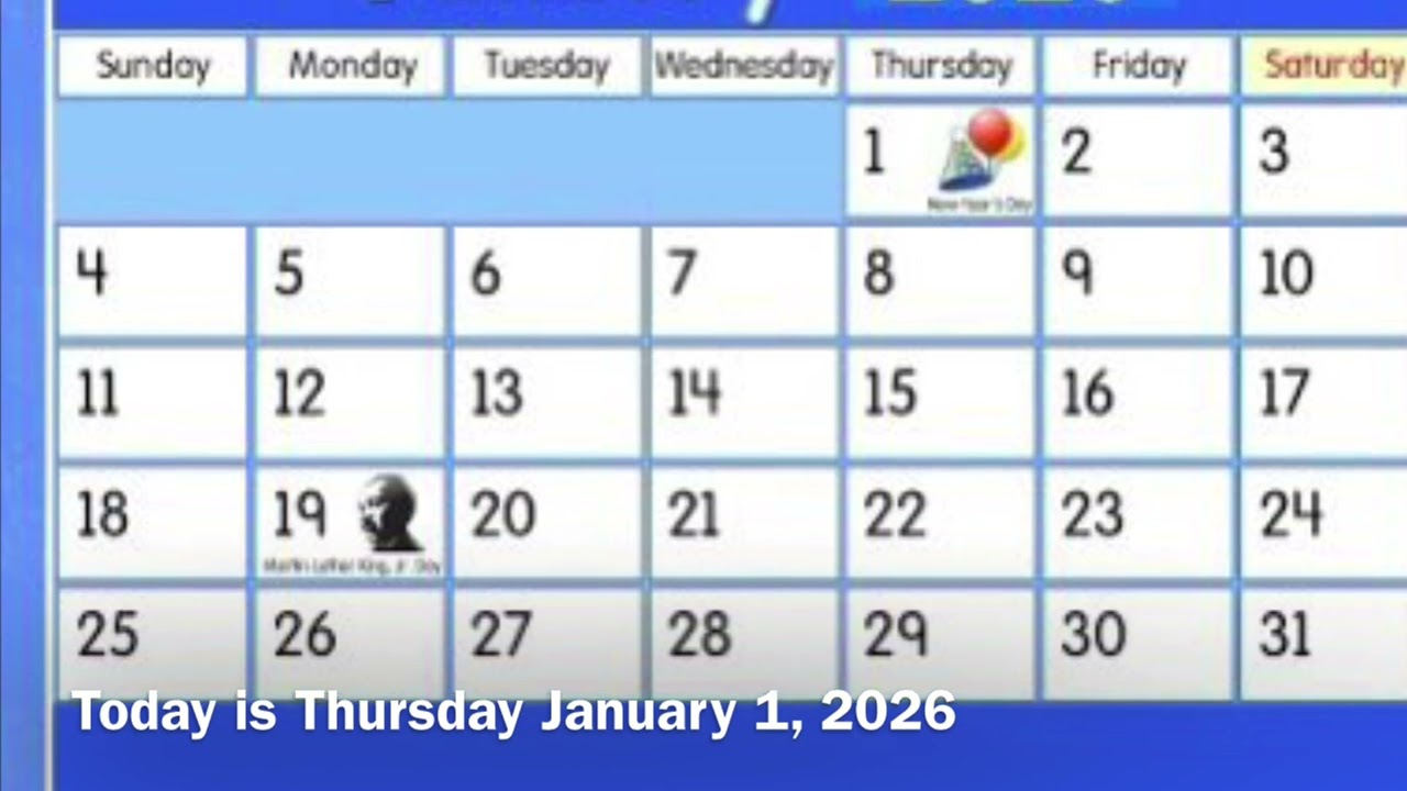 Starfall Calendar January 1, 2026 on Starfall App