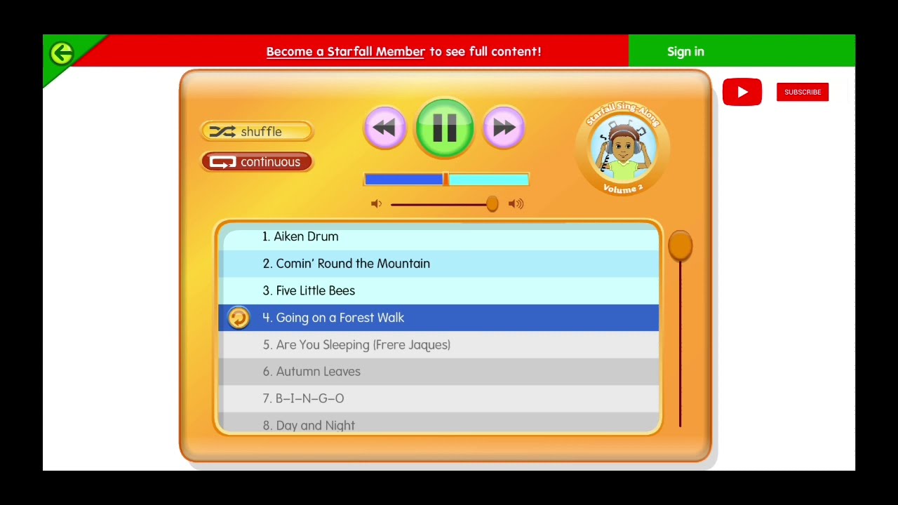 Starfall Sing Along vol 1 and 2 | starfall songs| kids songs