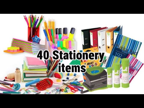 Stationery Items' names with Pictures and Sounds | Craft Material List | Office & School Use Things