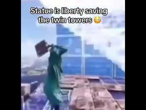 statue is liberty saving the twin towers #funny #memes #twintowers #statueofliberty #youtubeshorts