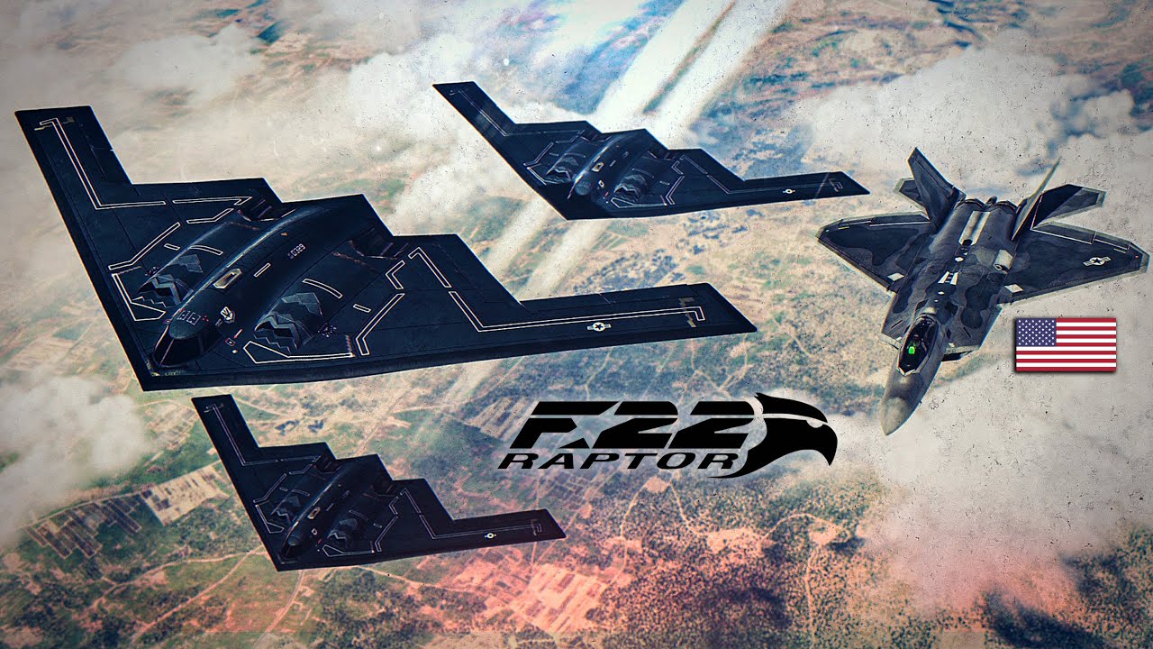 Stealth Package | B-2 Spirit + F-22 Raptor Vs Su-57 Felon & Su-35 Flanker | Digital Combat Simulator