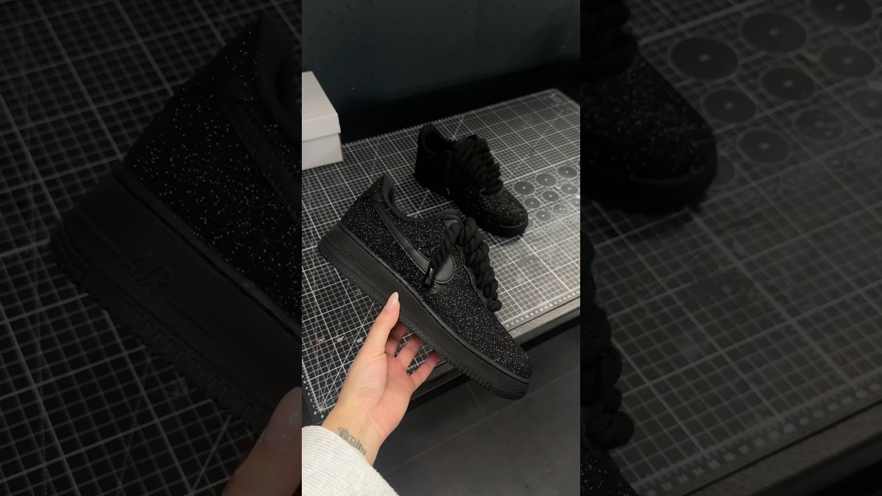 Steppin' back in style with the “CUSTOM BLACK GLITTER AF1”. 😮‍💨🔥 #shorts
