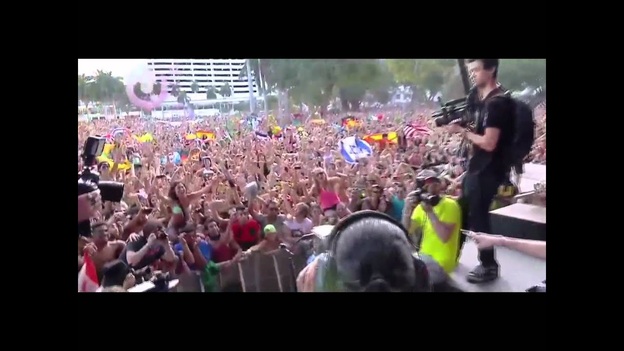 Steve Aoki Ultra Musical Festival throwing a cake 