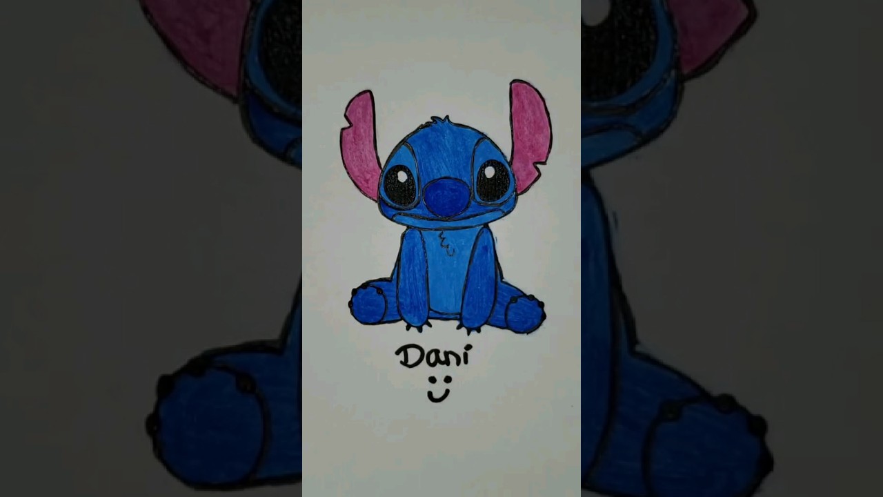 Stich fofinho desenho animado infantil pintando desenho brincadeira e jogos pra criança kids